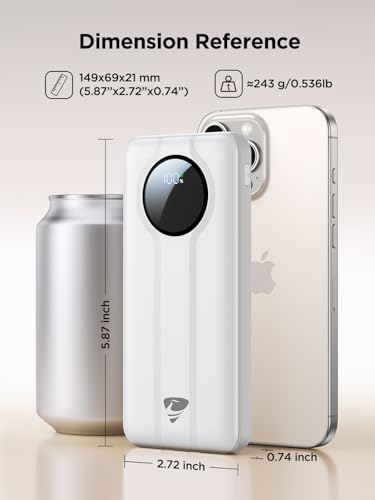 Aioneus Power Bank, 10000mAh Portable Charger with Built in Cables (1-Pack) - color: White, size: 10000mAh