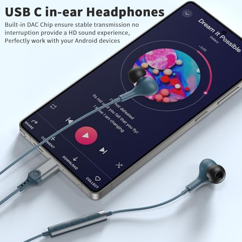 USB C Headphones Wired Earbuds for iPhone 18 Pro Max 17 16 15,Blue - color: Blue