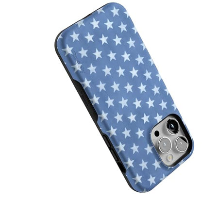 Casely iPhone 14 Pro Max Case | Coastal Blues | Denim Stars | Bold Protective Design | Compatible with MagSafe - color: Coastal Blues | Denim Stars