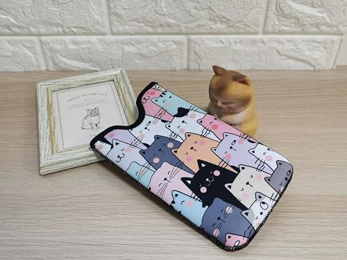 Tainada Neck Sleeve Phone Pouch w/Belt Loop Holster (Doodle Cats Style 2) - color: Doodle Cats Style 2