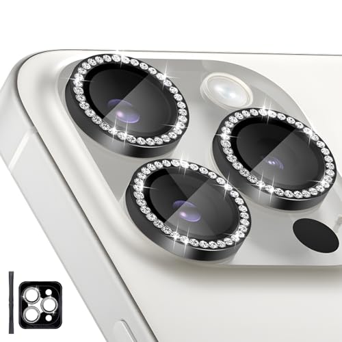 Camera Lens Protector for iPhone 16 Pro/16 Pro Max, Diamond Black - color: Diamond Black