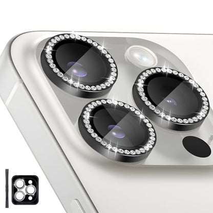 Camera Lens Protector for iPhone 16 Pro/16 Pro Max, Diamond Black - color: Diamond Black