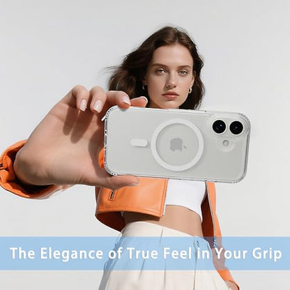 Classic Hybrid Magnetic iPhone 17 Case Phone Case Cover, Screen Protectors X1, Compatible with Magsafe, Anti Yellowing,Slim,Shockproof, Protective (Transparent Crystal, iPhone 17) - color: Transparent Crystal, size: iPhone 17