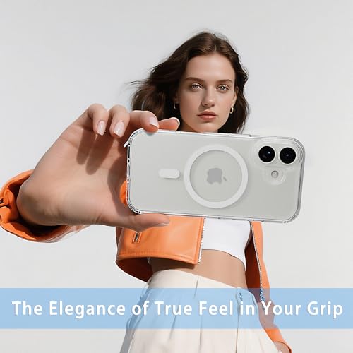 Classic Hybrid Magnetic iPhone 17 Case Phone Case Cover, Screen Protectors X1, Compatible with Magsafe, Anti Yellowing,Slim,Shockproof, Protective (Transparent Crystal, iPhone 17) - color: Transparent Crystal, size: iPhone 17