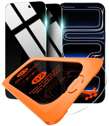 OMOTON Privacy Screen Protector for iPhone 17 Pro, 2 Pack - size: iPhone 17 Pro
