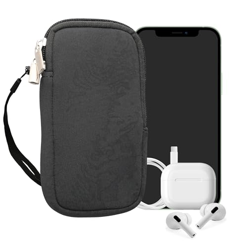kwmobile Universal Phone Pouch Size M - 5.5" - Neoprene Smartphone Pouch with Zip - Water-Repellent Mobile Phone Case - Sleeve in Grey - color: grey, size: M - 5.5"