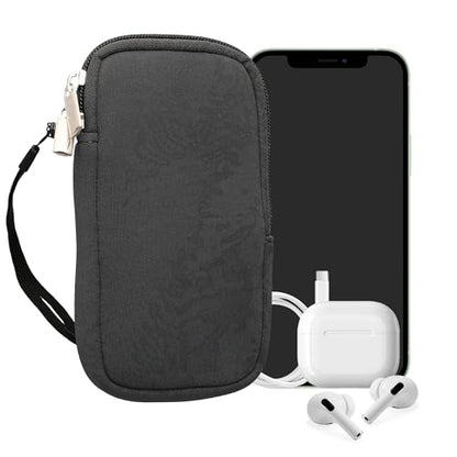 kwmobile Universal Phone Pouch Size M - 5.5" - Neoprene Smartphone Pouch with Zip - Water-Repellent Mobile Phone Case - Sleeve in Grey - color: grey, size: M - 5.5"