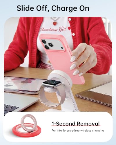 SYNCWIRE Magnetic Phone Ring Holder, for MagSafe Phone Grip Stand Kickstand - color: Berry Pop