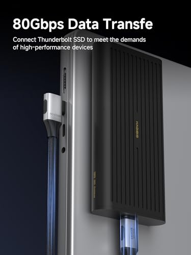 Hagibis USB4 Cable, Right Angle 90Degree Braided 80Gbps, 240W Fast Charging, 8K@60Hz USB4 V2.0 USB-C Cable for iPhone 17 16 15 Pro Max, iPad Pro, MacBook, Thunderbolt 5/4 (Side 90 Degree, 1.6FT) - color: Side 90 Degree, size: 1.6FT