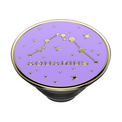 PopSockets Phone Grip with Expanding Kickstand, Adhesive Grip, Enamel - Zodiac Aquarius - color: Aquarius
