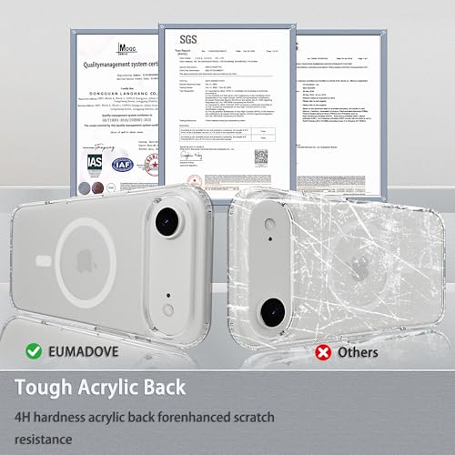 Classic Hybrid Magnetic iPhone 17 air Case Phone Case Cover, Screen Protectors X1, Compatible with Magsafe, Anti Yellowing,Slim,Shockproof, Protective (Transparent Crystal, iPhone 17 air) - color: Transparent Crystal, size: iPhone 17 Air
