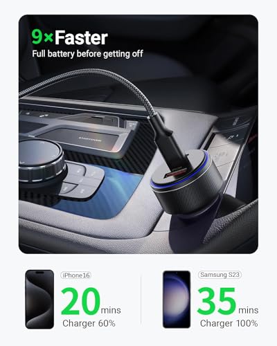 USB-C Car Charger, 3-Port 90W Fast Car Charger, Dual USB-C & USB-A Car Power Adapter, PD3.0 & QC3.0 Fast Charging for iPhone 17/16/15/14/13Pro Max, iPad, MacBook and More - size: 1