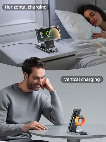 Magnetic Wireless Charger for Samsung, Charging Station for Galaxy S26 - color: Tech Gray