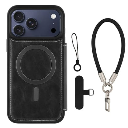 Wallet Phone Case Crafted for iPhone 17 Pro Max Gray | PU Leather Phone Case Flip Cover Wrist Strap Card Holder Slots - color: Gray-2, size: iPhone 17 Pro Max