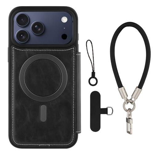 Wallet Phone Case Crafted for iPhone 17 Pro Max Gray | PU Leather Phone Case Flip Cover Wrist Strap Card Holder Slots - color: Gray-2, size: iPhone 17 Pro Max