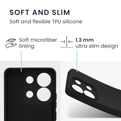 kwmobile Case Compatible with Xiaomi Redmi Note 13 4G Case - Protective Slim TPU Cover with Soft Matte Finish - Black - color: black