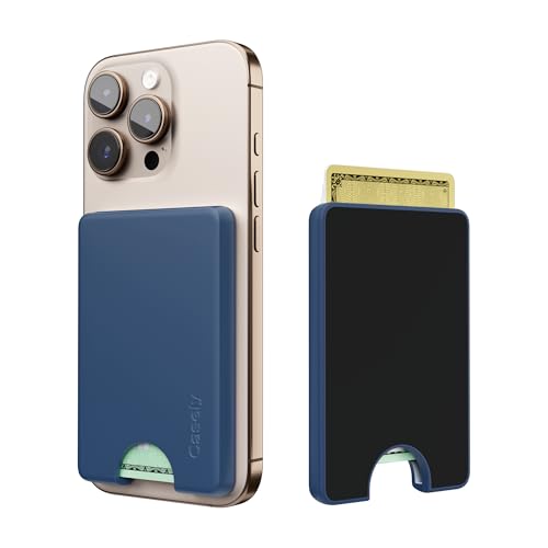 Casely MagWallet | Navy | Slim Wallet Card Holder | Compatible with MagSafe | Soft-Touch Hard Silicone | Holds Up to 3 Cards - color: Navy