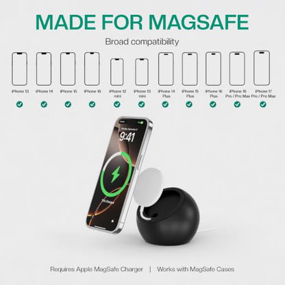 Wireless Charger Stand, Compatible with MagSafe, iPhone 12-18, Desk Stand - color: Black