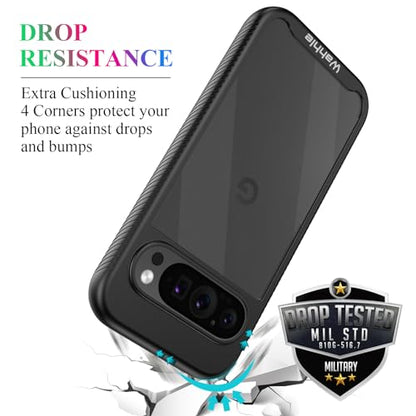 Compatible with Google Pixel 9 Pro XL Case, Built in Screen Protector Full Body Shockproof Slim Fit Bumper Protective Phone Cover Men Women-Black/Clear - size: Google 9 Pro XL Case