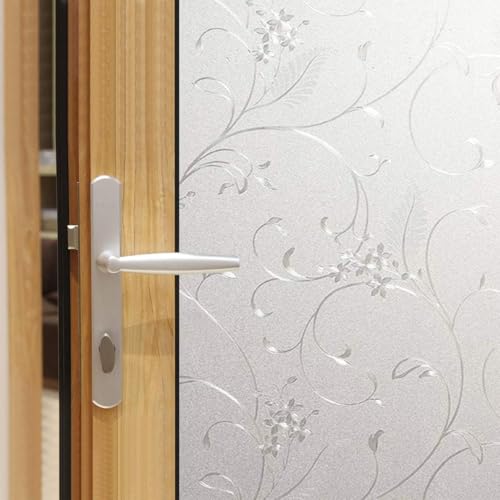 Frosted Window Privacy Film, Glass Door Privacy Film Non-Adhesive Window Clings for Home Office Space Decoration, Anti-UV, Heat Control and Prevent Bird Strikes (Wheat, 11.8x78.7 Inch) - size: 11.8x78.7 Inches