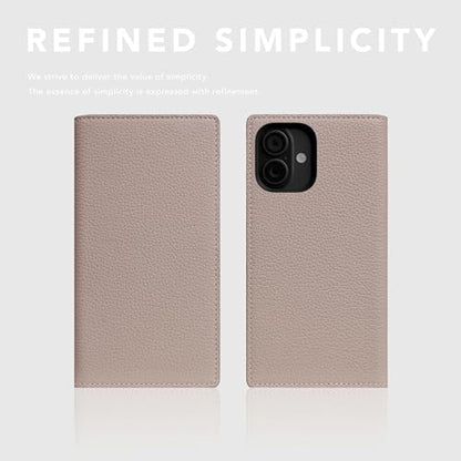 SLG D8 Full Grain Leather Wallet Case for iPhone 16 - [2-in-1] Handcrafted Detachable Diary Style with Magnetic MagSafe Back Cover, Gift Box Included (Light Cream) - color: [D8 Full Grain] Light Cream, size: iPhone 16