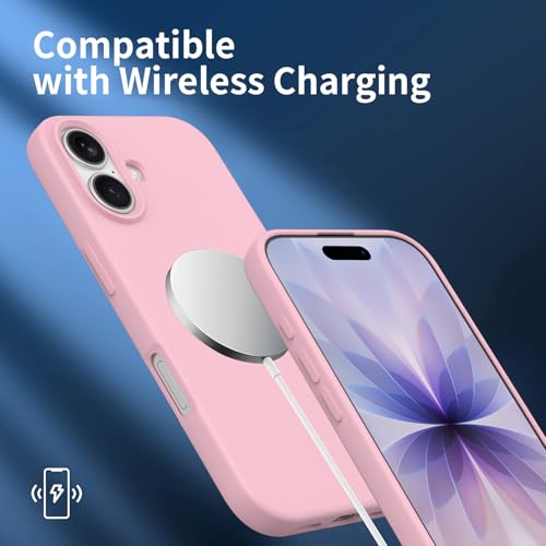 Compatible with iPhone 17 Case, Shockproof Liquid Silicone Protective Phone Case with Soft Anti-Scratch Microfiber Lining Ultra Slim Drop Protection Phone Cover (Pink) - color: Pink, size: for iPhone 17