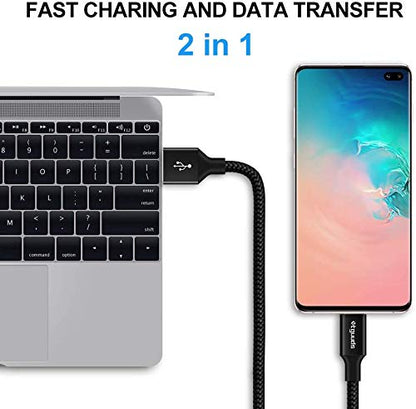 etguuds Long USB A to USB C Cable 15ft, 2-Pack USB to USB C Charging Cable - color: Black