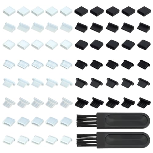 70 Pcs USB Anti Dust Cover Plugs, Silicone Port Protector Caps - size: For Male & Female Port Dust Cover Caps