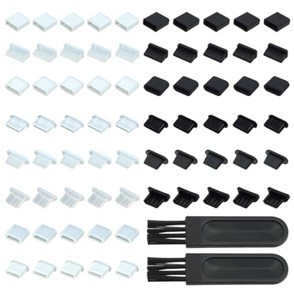 70 Pcs USB Anti Dust Cover Plugs, Silicone Port Protector Caps - size: For Male & Female Port Dust Cover Caps