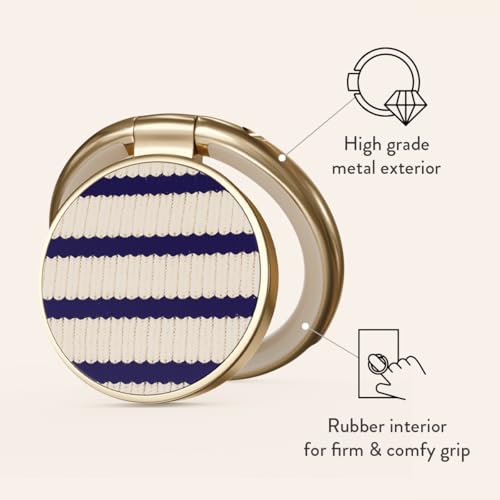 BURGA Cell Phone Ring, Holder Grip and Stand - Finger Phone Grip for Back of Smartphone Case, Kickstand 360 Rotation, Universal Ring for iPhone Samsung Galaxy Huawei Google Pixel, Stylish Accessories - color: Old Money, style: Gold