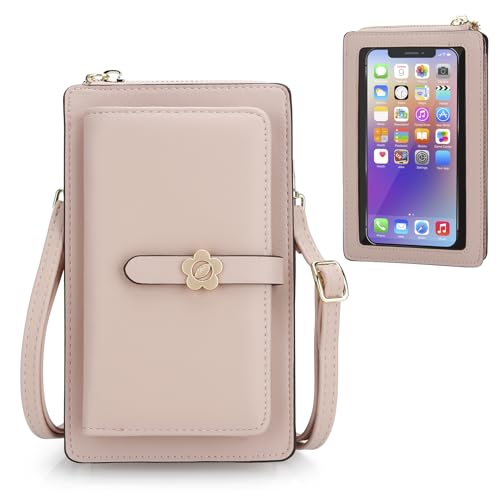 DOB SECHS Leather Small Phone Wallet Purse Cross Body for Women with Mini Coin Bag Pouch Travel Side Purses