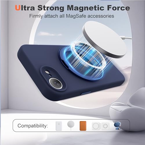 Case for iPhone 17E with 360°Spin Stand,6.1" Dark Blue | Magnetic 360°Spin Stand,Compatible with Mag-Safe,Soft Silicone 17E Case - color: Dark Blue, size: Iphone 17E