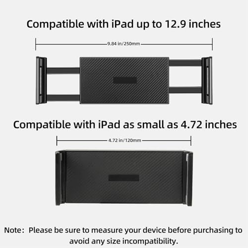 Adjustable Tablet Mount, 360° Rotating iPad Holder for Treadmill Spin Bike Stroller Wheelchair Golf Cart, Pole Clamp Mount for 4.7"-12.9" Tablets Phones