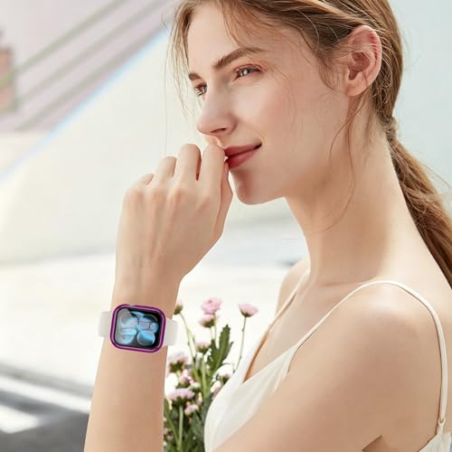 12 Pack Case for Apple Watch Series 11/10 42mm with Tempered Glass Screen Protector, Plated Hard PC Glossy Protective Cover, All-Around Bumper Compatible with iWatch Series 11/10 42mm - size: 42mm(Series 11/10）
