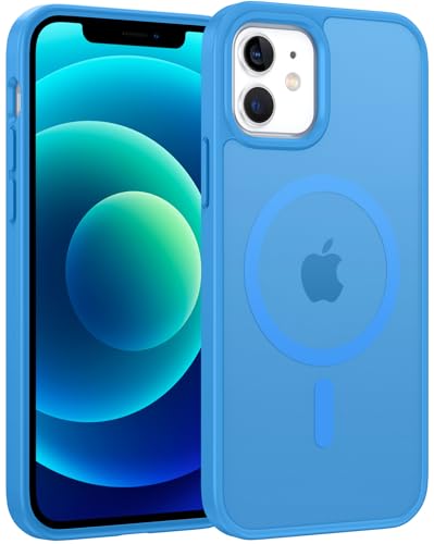 FNTCASE for iPhone 12 Phone Case: for iPhone 12 Pro Magnetic Matte Textured Military Grade Drop Protection Translucent Cell Cover - Slim Durable Shockproof Protective Bumper | With Screen Protector, Magnetic Camera Protection Slim Cases, 14FT Military Gra
