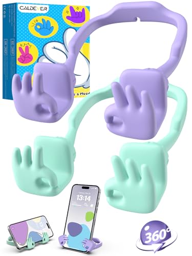 Stocking Stuffers for Teen Girls Gifts Boys Kids OK Hand Cell Phone Holder - color: Purple & Green