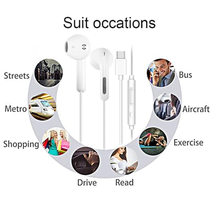 USB C Headphones for iPhone 17 16 15 Pro Max USB C Wired Earbuds with Mic - size: 3 Pack(USB C)