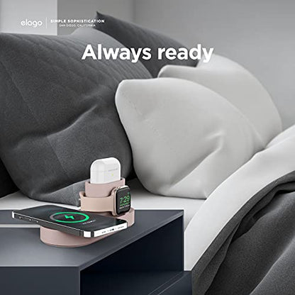 elago MS Charging Station for iPhone, AirPods, Apple Watch - color: Sand Pink