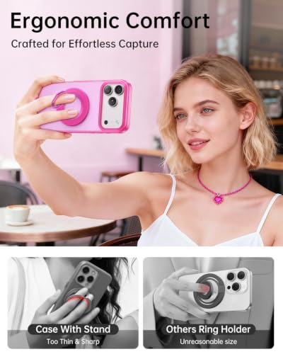 SYNCWIRE for MagSafe Phone Grip, Magnetic Phone Ring Holder - color: Hot Pink