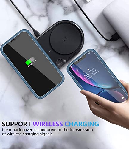Diverbox for iPhone XR Case [Tempered Glass Screen Protector] [Shockproof] [Dropproof] Heavy Duty Protection Phone Case Cover for Apple iPhone XR Blue - color: Blue-2in1