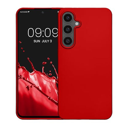 kwmobile Case Compatible with Samsung Galaxy S24 FE Case - Soft Slim Metallic TPU Silicone Cover - Metallic Dark Red - color: metallic dark red, size: Galaxy S24 FE
