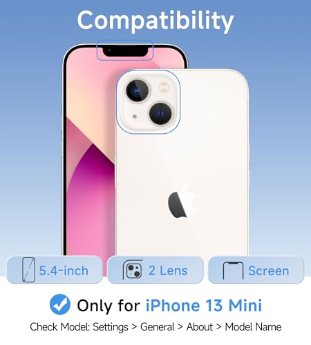 USLAI Case for iPhone 13 Mini, Anti-Yellowing, Crystal Clear Back, Shockproof & Military‑Grade Drop Protection - Transparent - color: Clear, size: iPhone 13 Mini