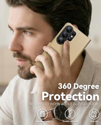 OCASE for Samsung Galaxy S26 Ultra Wallet Case, Card Holder, Gold | RFID Blocking, Kickstand, Magnetic Closure, PU Leather Flip Folio, Shockproof TPU Shell, Protective Phone Cover (6.9") 2026 - color: Gold, size: Samsung Galaxy S26 Ultra