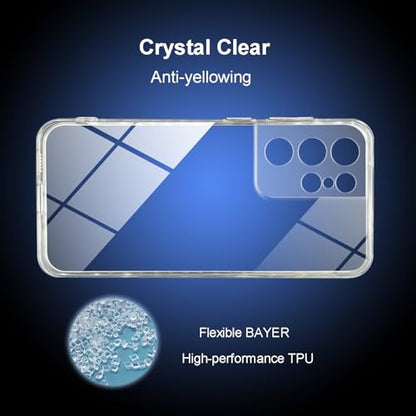 TENOC Phone Case for Samsung Galaxy S21 Ultra 5G, Clear Case Shockproof Protective Bumper Slim Cover - color: Clear, size: S21 Ultra