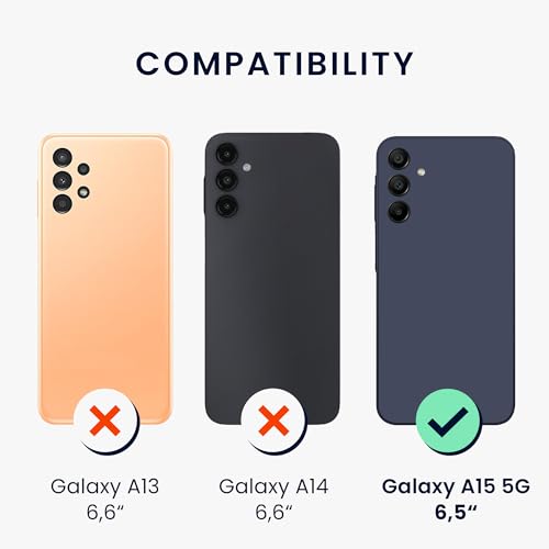 kwmobile Case Compatible with Samsung Galaxy A15 5G Case - Soft Slim Protective TPU Silicone Cover - Dark Slate - color: Dark Slate, size: Galaxy A15 5G