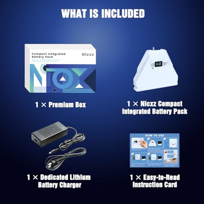 Nicxz Starlink Mini Battery Pack with Charger,129.5Wh 35000mAh Capacity