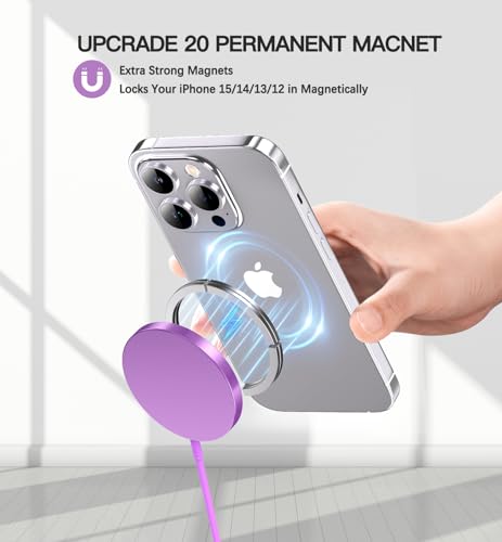 Magnetic Wireless Charger, 2-Pack 15W Fast Mag-Safe Stand for iPhone 17-12 - color: Purple Magnatic Charger