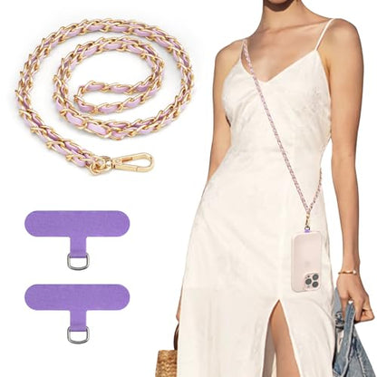 TiMOVO Phone Lanyard Metal Chain Crossbody, Light Purple - color: Light Purple, size: Standard