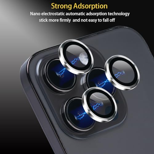 Camera Lens Protector for iPhone 15 Pro/15 Pro Max, Silver - color: Silver
