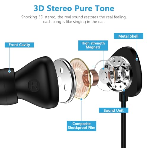 USB C Headphones for Samsung Phone, Wired Earbuds for Android Phone Samsung - color: Black